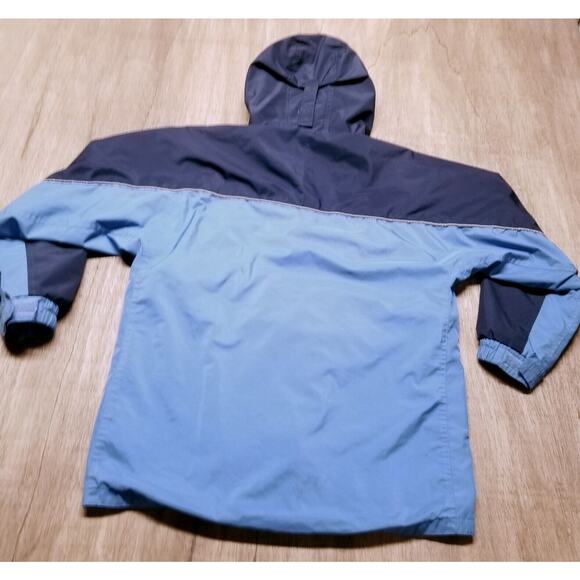 Lands End Zip Windbreaker, Hooded, Pockets, Women's Size M 10-12, Blue Gorp - Picture 13 of 16